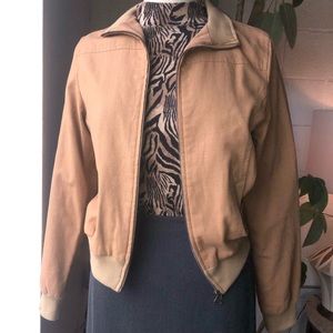 Tramp light brown cotton moto style jacket sz L